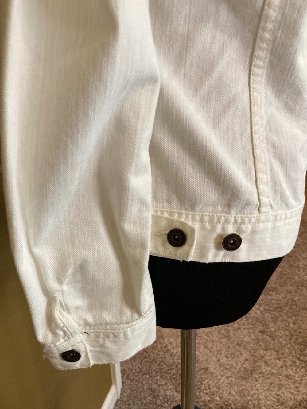 RUFF HEWN Jacket White Denim Size M - Picture 5 of 8